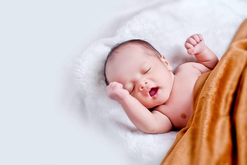A content sleeping baby