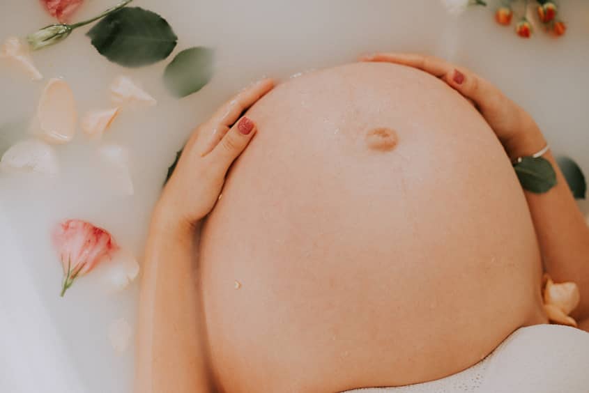A pregnant woman's stomach