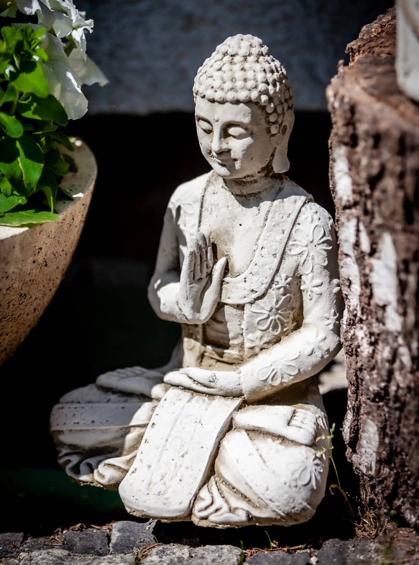 A Buddhist statue, of eastern reglion from which modern concepts of mindfulness were adapted